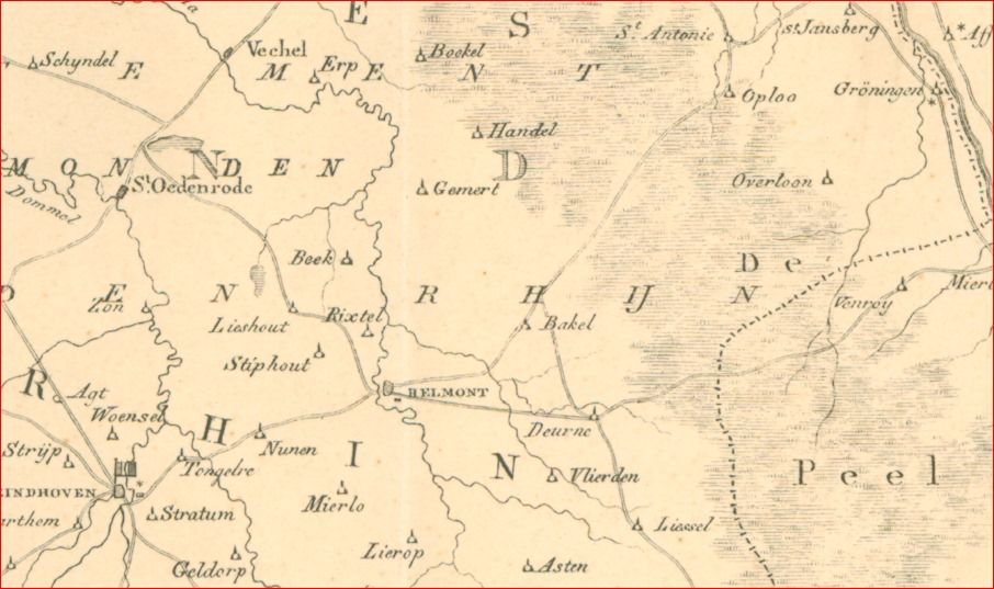 oude kaart rond 1810