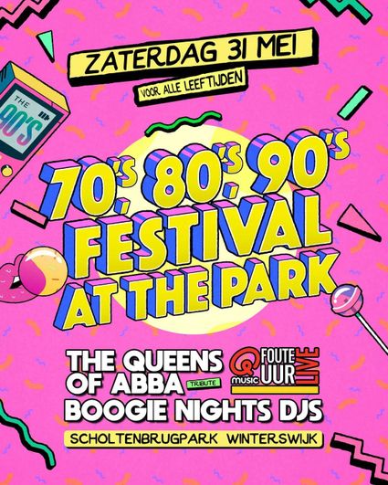 Flyer 70's, 80's & 90's festival at the park