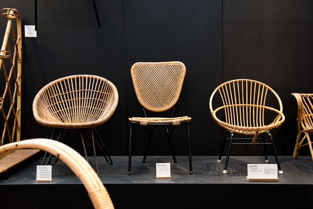 Rieten design stoelen Rietvlechtmuseum Noordwolde