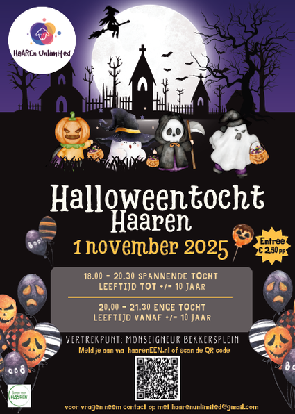 Affiche Halloweentocht Haaren