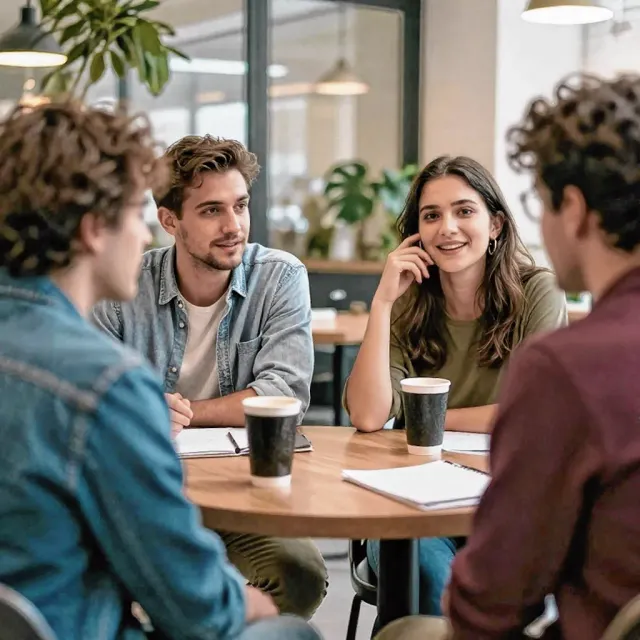 bezoekers in een café