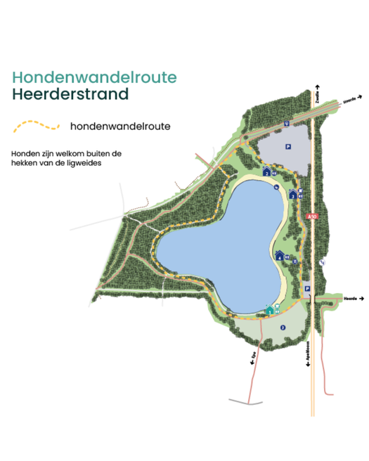 Honden zomerroute op Heerderstrand