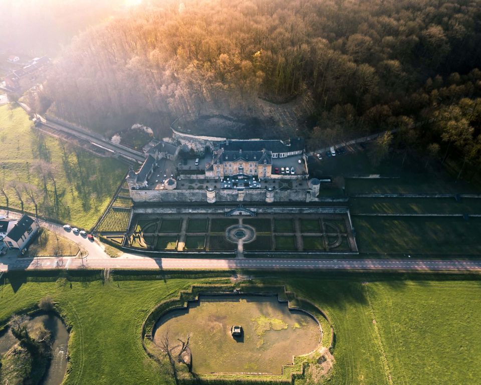 Chateau Neercanne from above aerial photo