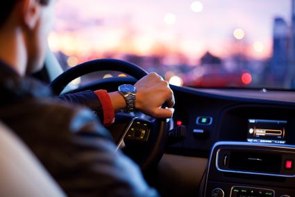 Man driving in a car