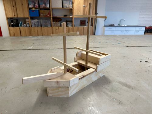 boot gemaakt van hout