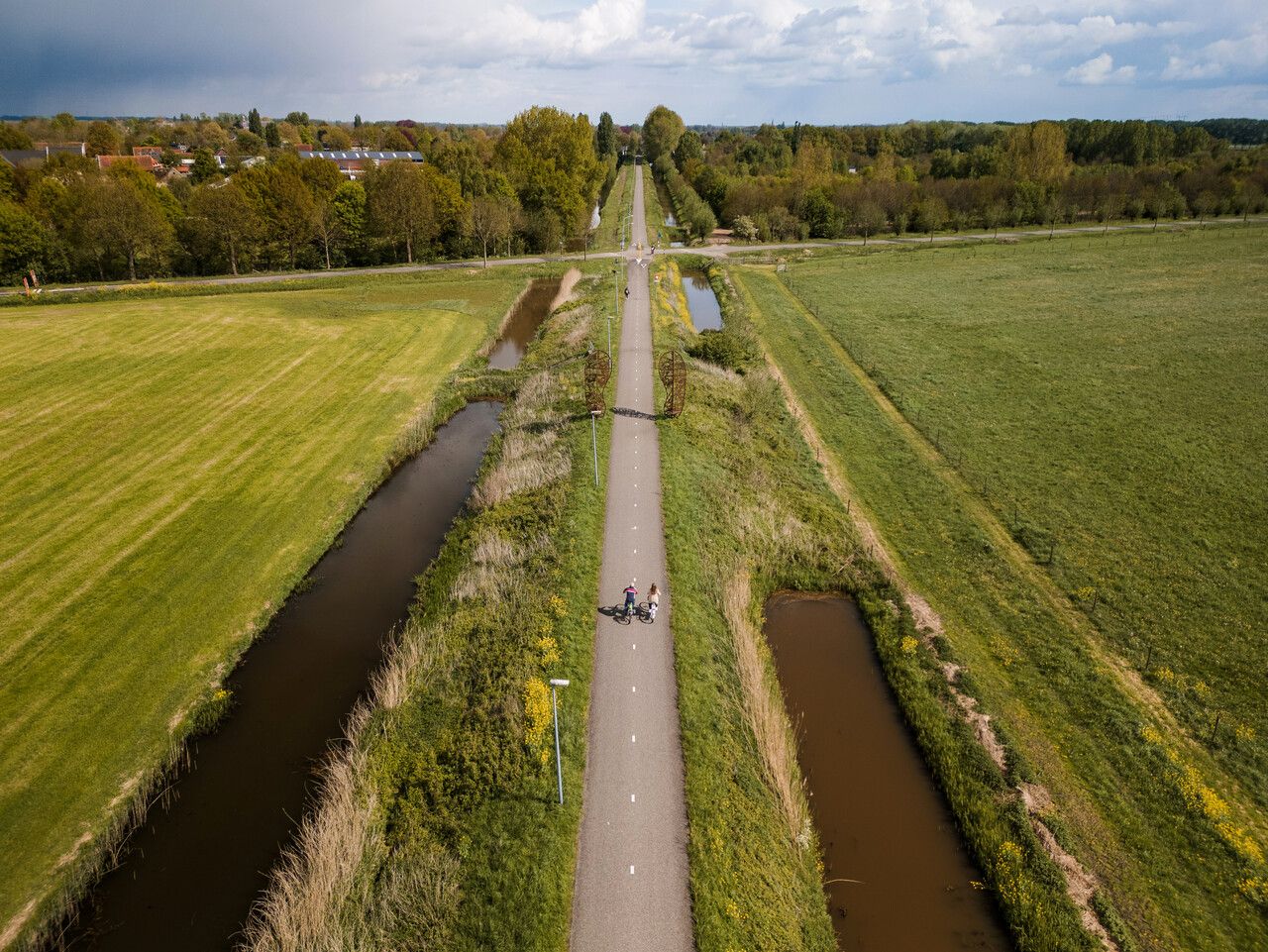 Een foto vanuit de lucht van het Halve Zolenpad.