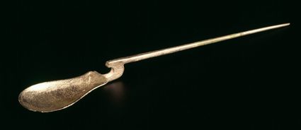Zilveren lepel, gevonden in Nijmegen.