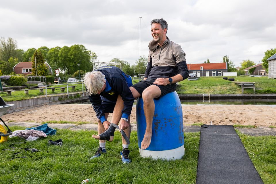 Fierljeppen in IJlst.