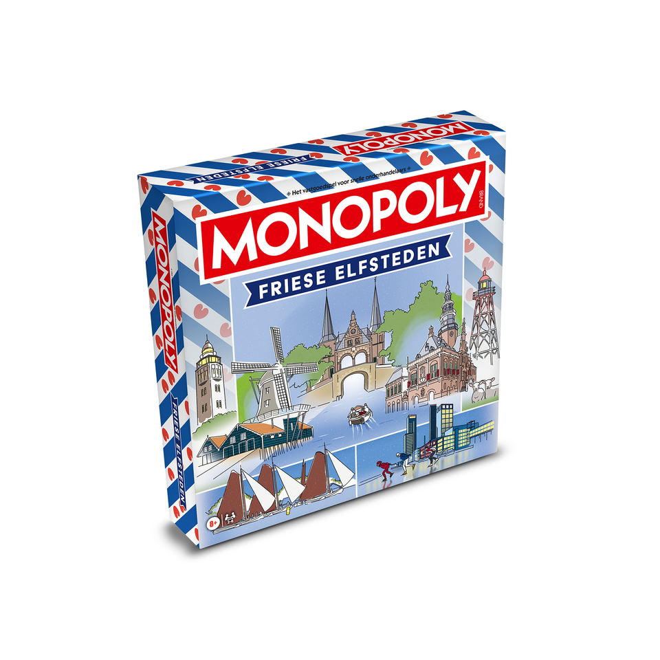 Voorkant doos van de Monopoly Friese Elfsteden