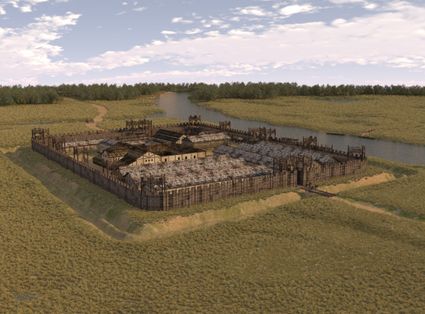 Reconstructie houten fase van fort in Bodegraven