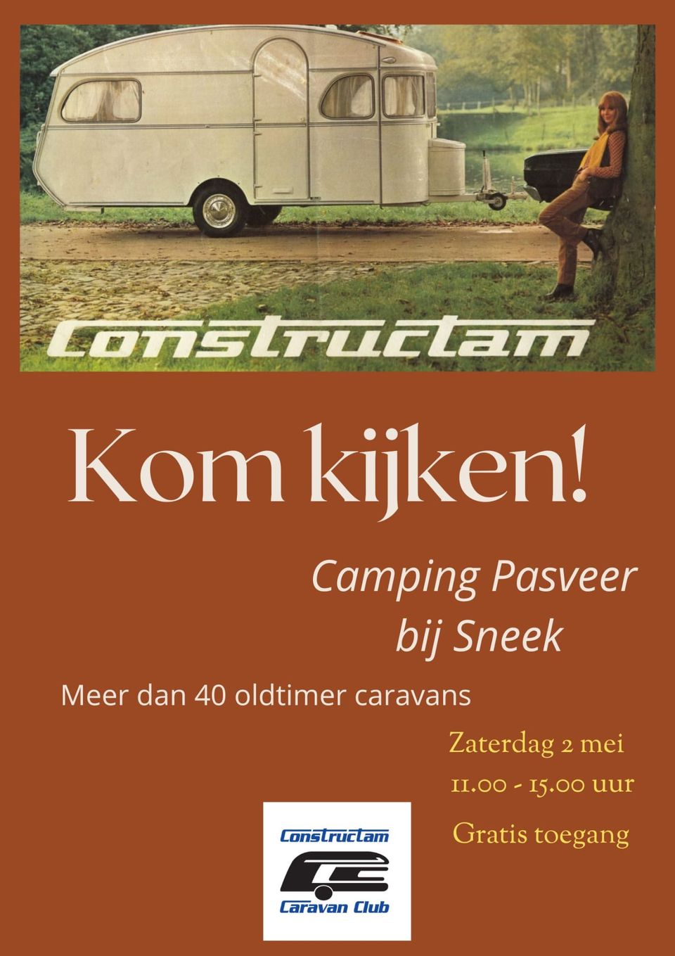 Flyer Open Deuren Dag Constructam Caravan Club in Sneek