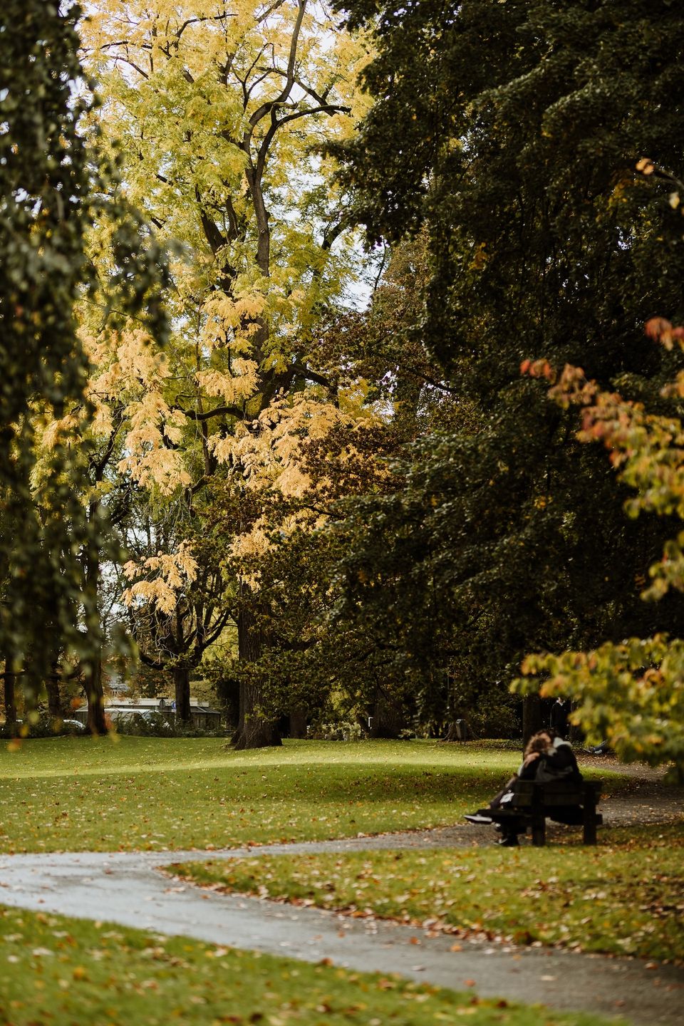 Mensen op een bankje in het Stadspark Maastricht