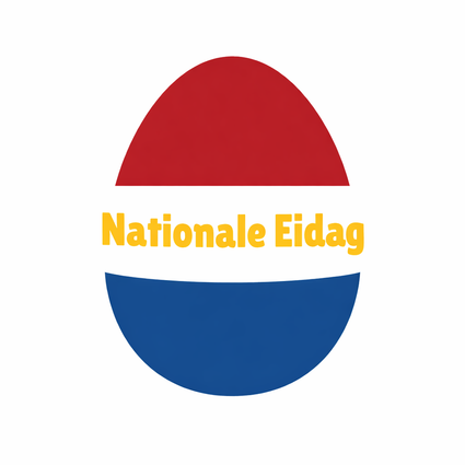 logo van Nationale Eidag, kom kijken naar de kippen en eieren tijdens  de opendag van fam. Rooijakkers, Venbergweg 17, Asten
