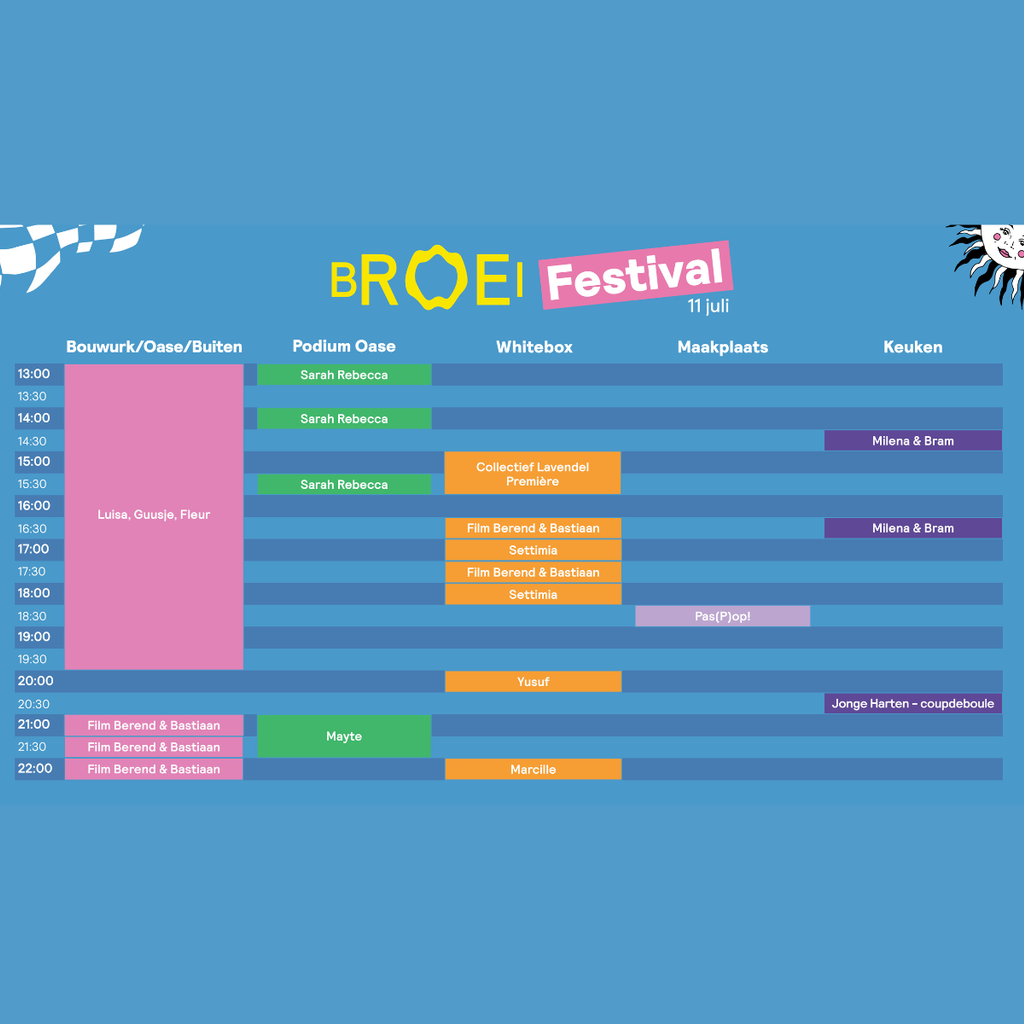 blokkenschema broeifestival