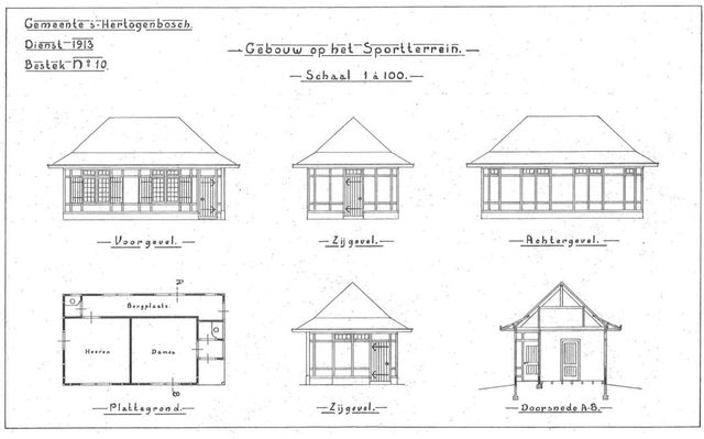 Ontwerptekening in opdracht van de gemeente ’s-Hertogenbosch, 1913 