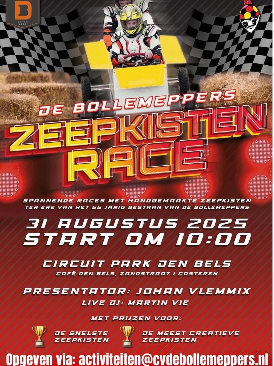 Zeepkistenrace met Johan Vlemmix die het startschot geeft!!