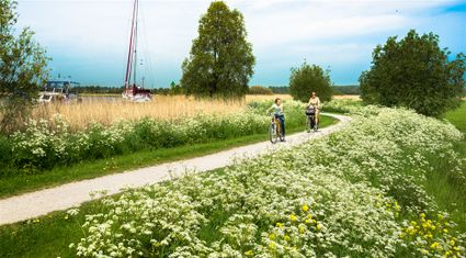 Fietsen langs het water