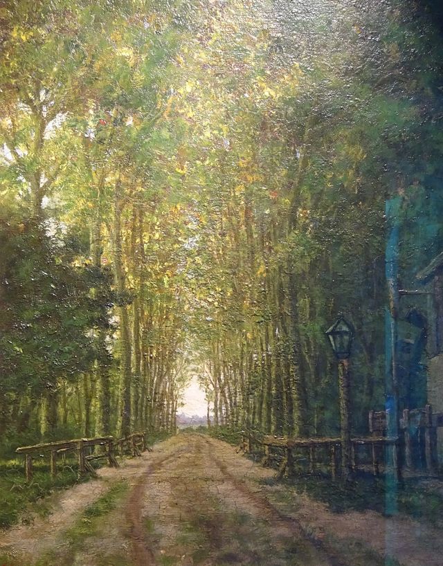 Laan met bomen zoals geschilderd door een leerling van Vincent van Gogh, Anton Kerssemakers.