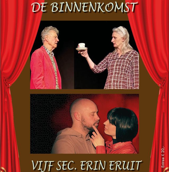 ‘De Binnenkomst’ en ‘Vijf seconden erin eruit’ poster van de voorstelling