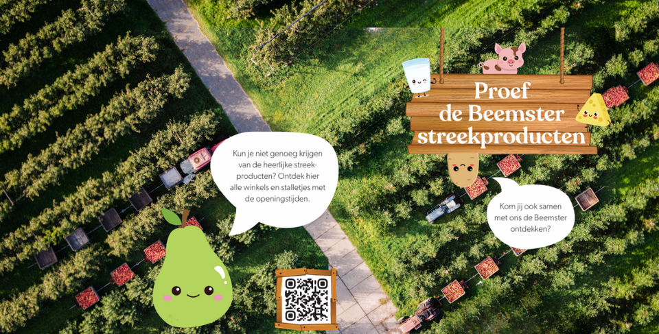 Omslag van de folder Kinderroute – Proef de Beemster streekproducten!