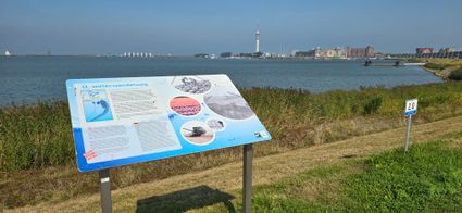 Bord van waterwandelweg.