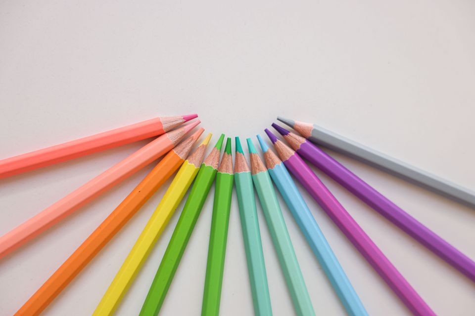 Potloden in verschillende kleuren
