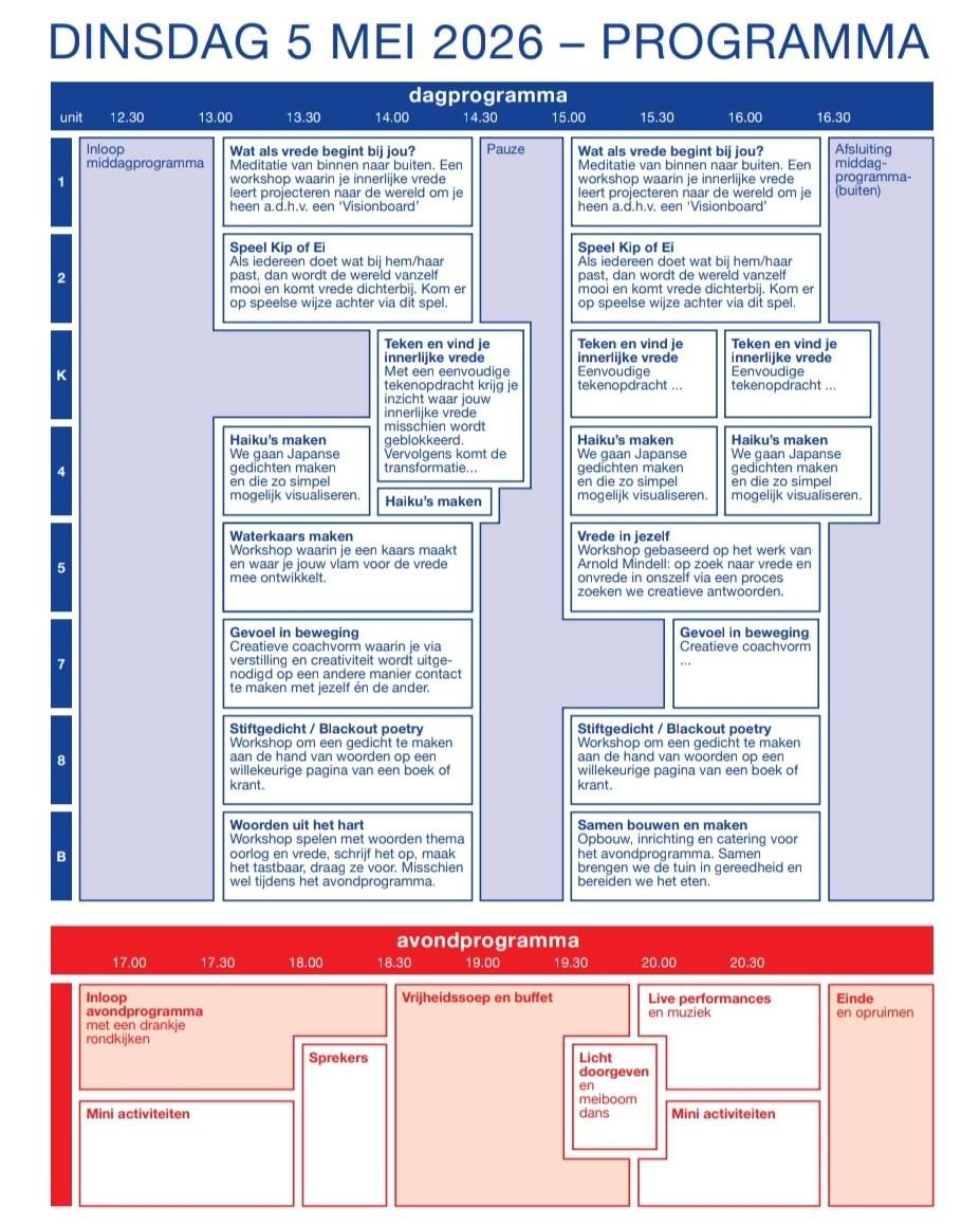 5 mei samen vieren in de tuin van de Vrede