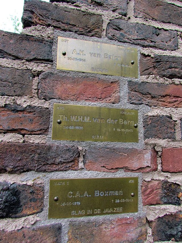 Bronzen plaquettes op het Bossche Indiëmonument