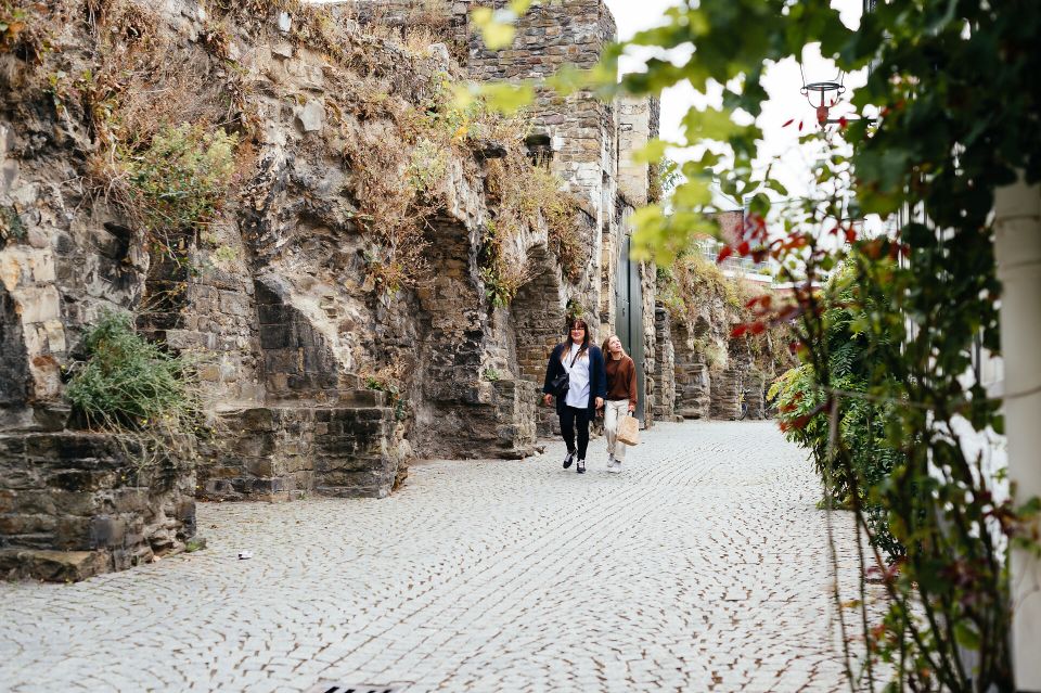 Walking along city walls in Maastricht