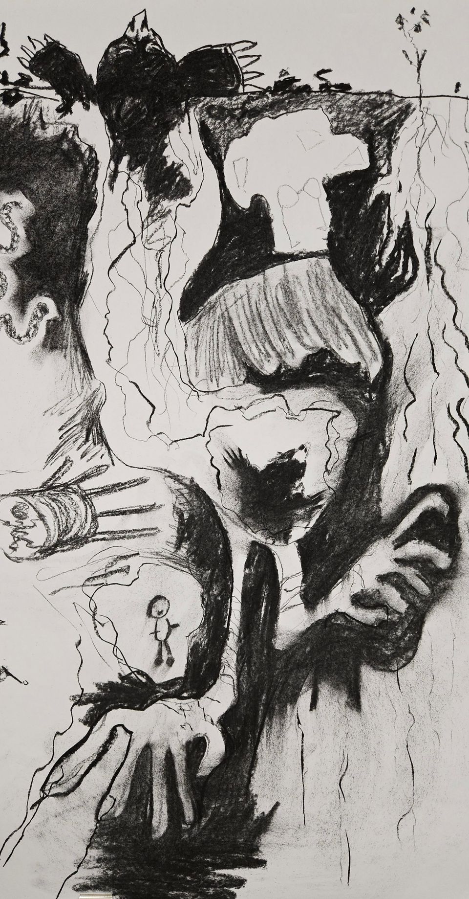 UnderGROÛND XXL - houtskool tekening door publiek
