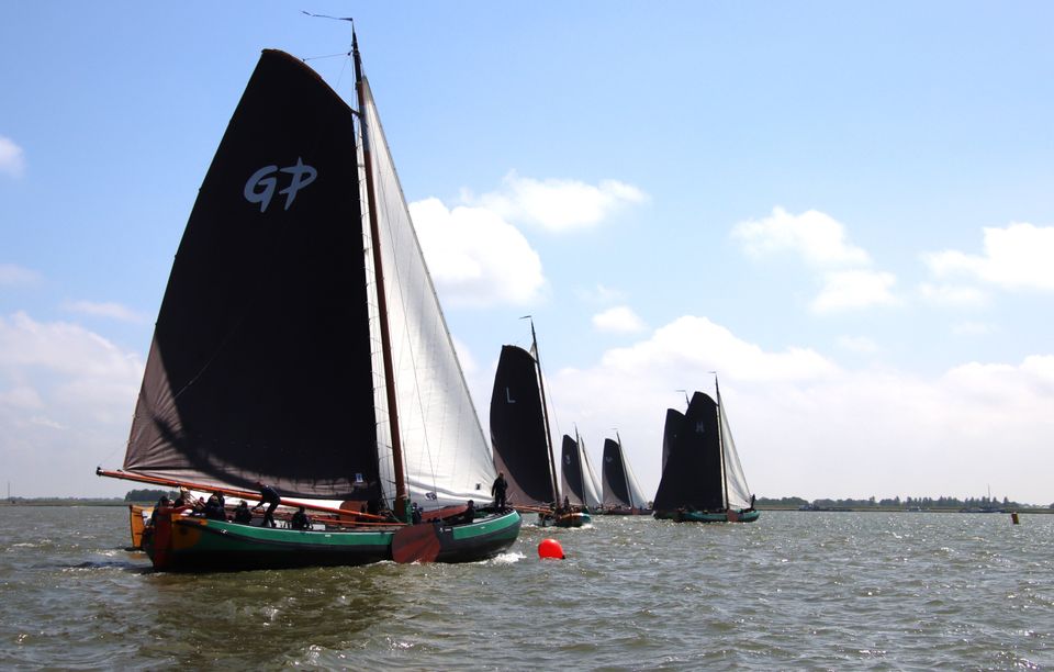 Skûtsjes vanaf het Lemster Strand