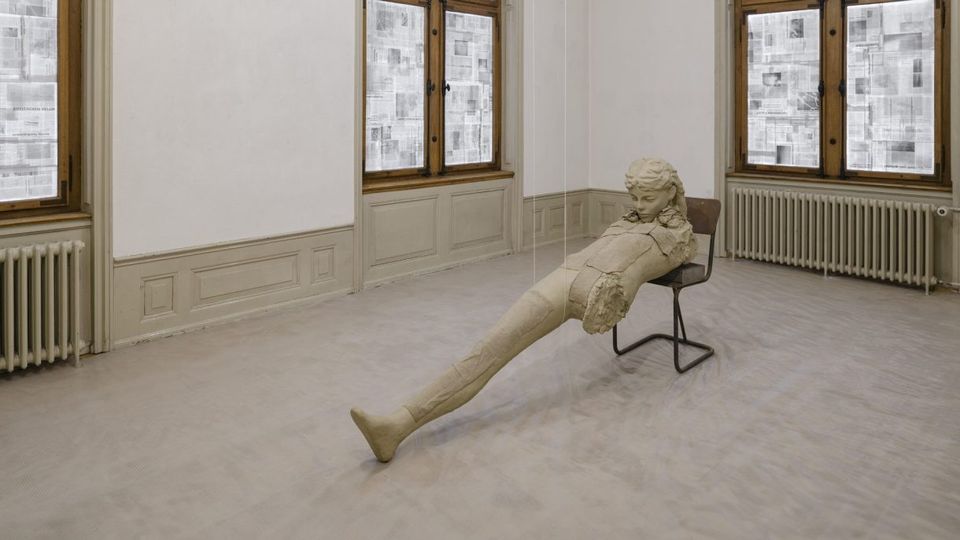 Clay Figure with Thin White Rope from Mark Manders