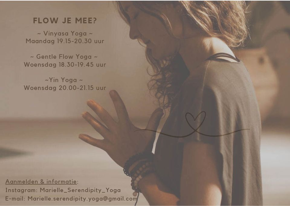 Flyer van de yogalessen