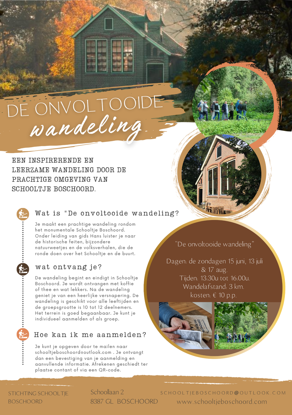 de informatie flyer over De Onvoltooide Wandeling