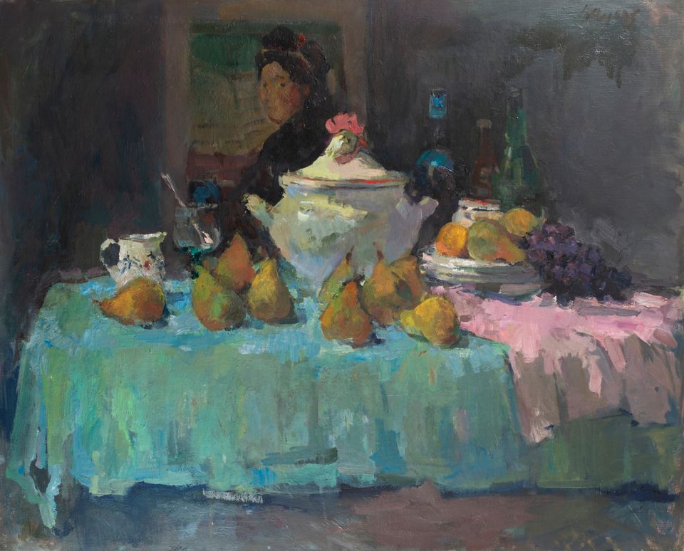 Hans Bayens, Stilleven met peren, 1990, olieverf op doek