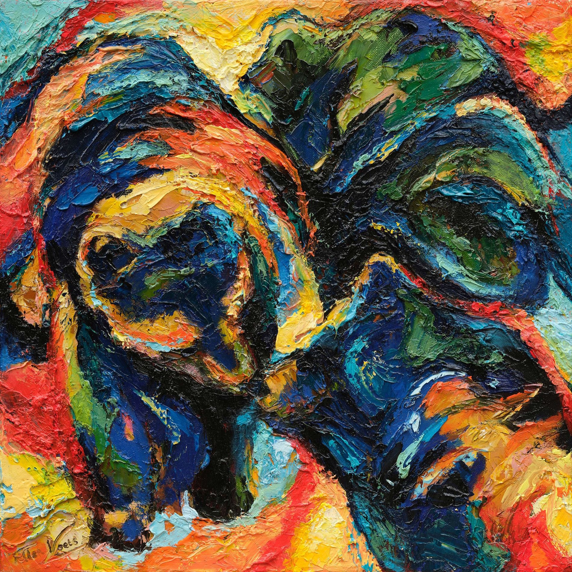 Kunstveiling - Ellen Voets - Drie beren - Olieverf op linnen