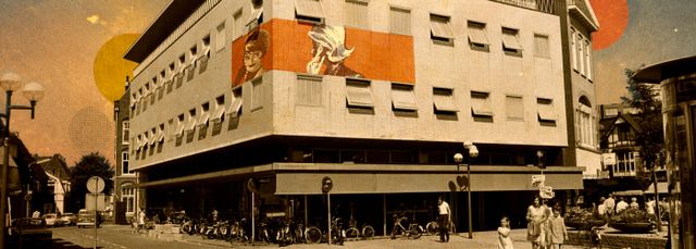 Sprekende Gevels | Waren vertoning op het Dudokpand