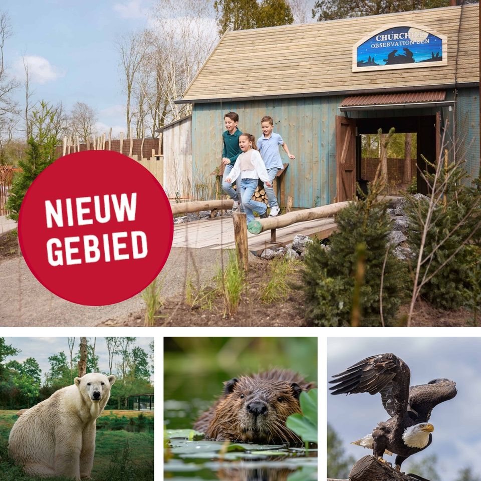 Kinderen en dieren lopen bij het educatiehuis in Churchillgebied in AquaZoo