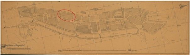 Uitbreidingsplan aan de Westzijde (Het Zand) eind negentiende eeuw.