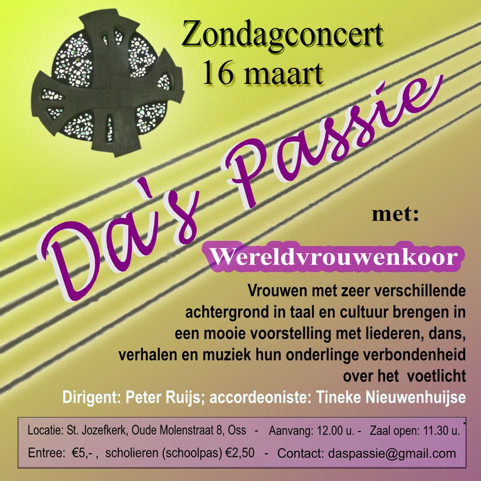 Flyer Da's Passie concert