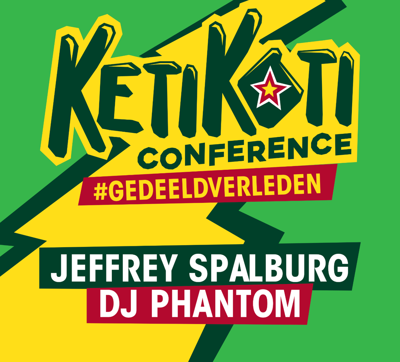 publiciteitsbeeld van de comedy voorstelling de Keti Koti Conference