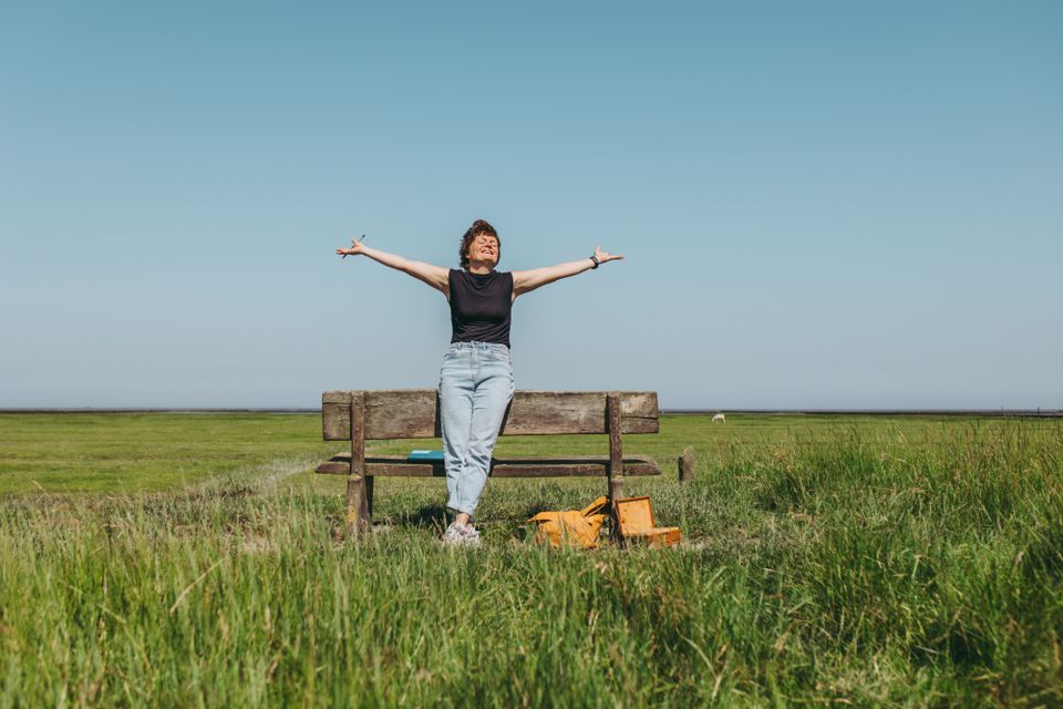 Een bankje op de kwelder