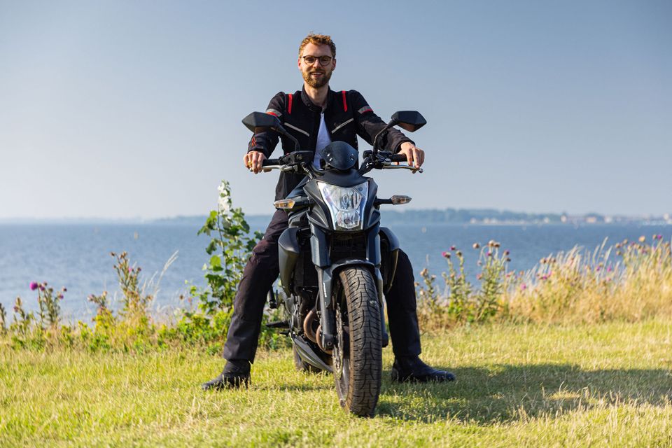 Joost op zijn motor