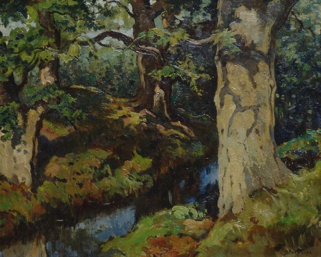 Barend-Ferwerda-Wodanseiken-bij-Wolfheze-olieverf-op-doek-365-x-54-cm-Collectie-Museum-Veluwezoom