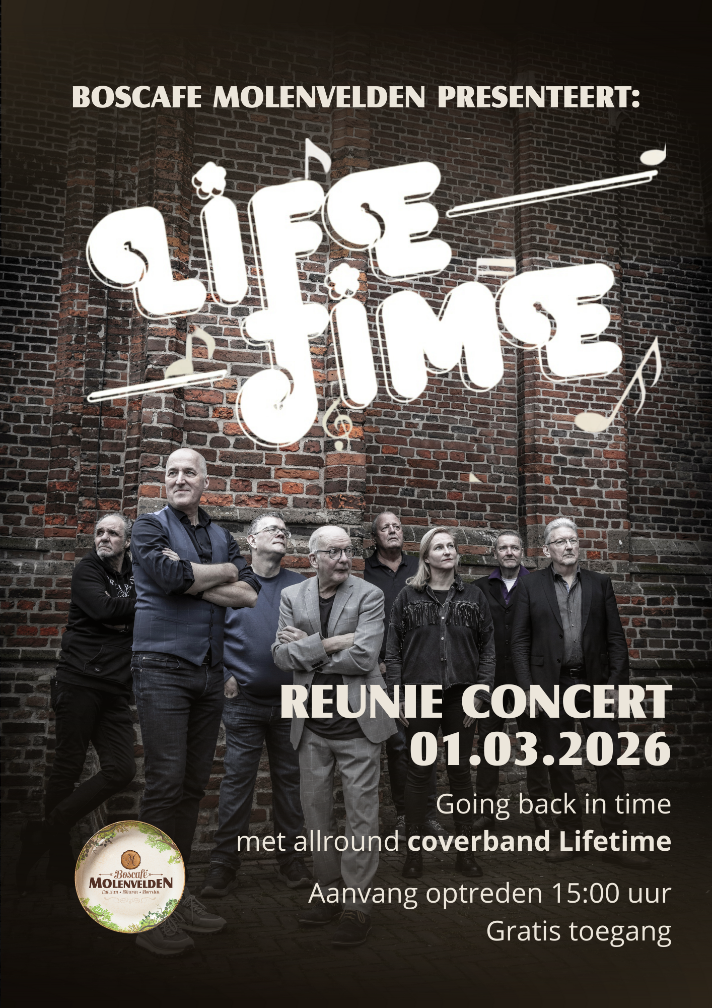 Lifetime reunie concert bij Boscafe Molenvelden