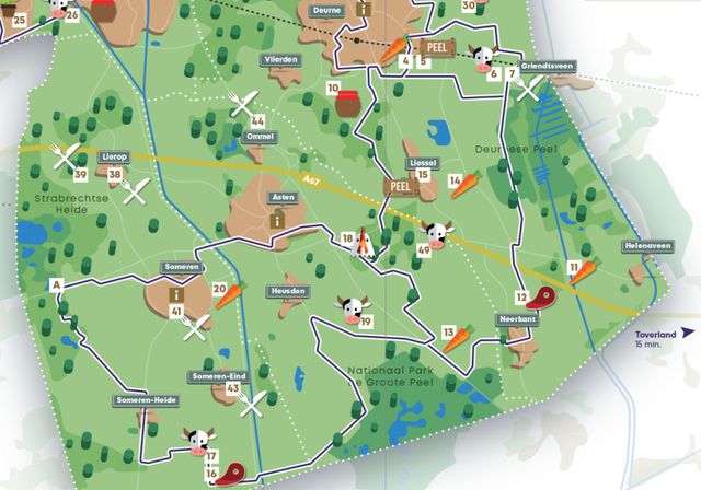plattegrond van Asten en omgeving