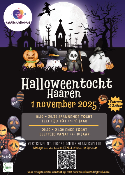 Affiche Halloweentocht Haaren