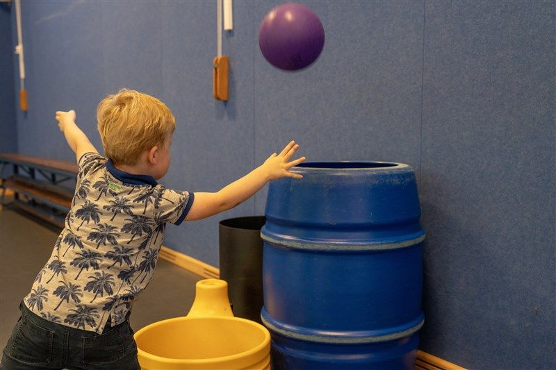 Peuters aan het spelen in gymzaal