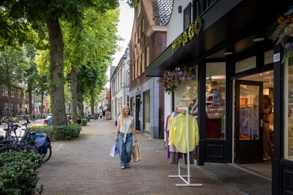 Winkelend publiek in de Dorpsstraat in Oisterwijk