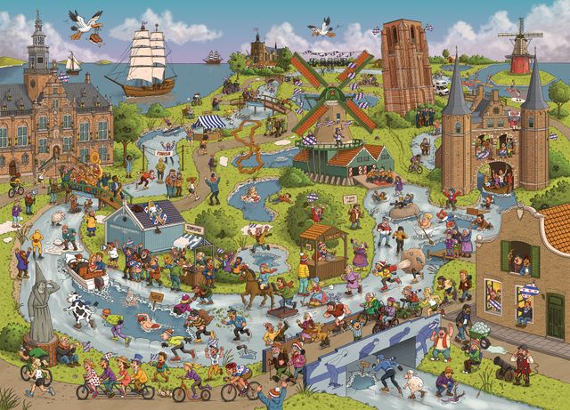 Plaat van de elfstedenpuzzel van VVV Waterland van Friesland